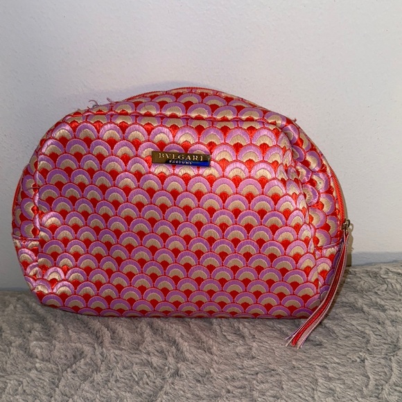 BVLGARI Handbags - Bulgari Pink and Red Cosmetic Bag NEW